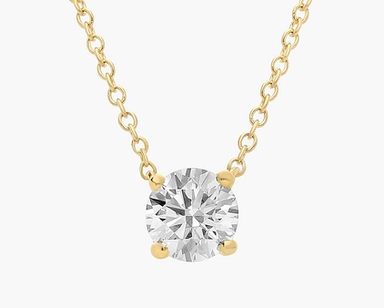 Four Prong Basket Solitaire Diamond Pendant In 14K Yellow Gold (1 Ct. tw. - H-I / SI1-SI2)